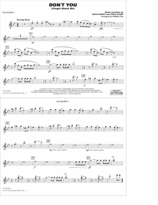 Don't You (Forget About Me) (arr. Ishbah Cox) - Flute/Piccolo