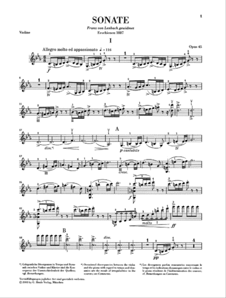 Violin Sonata in C minor Op. 45 Violin Solo scores gallery preview page 6