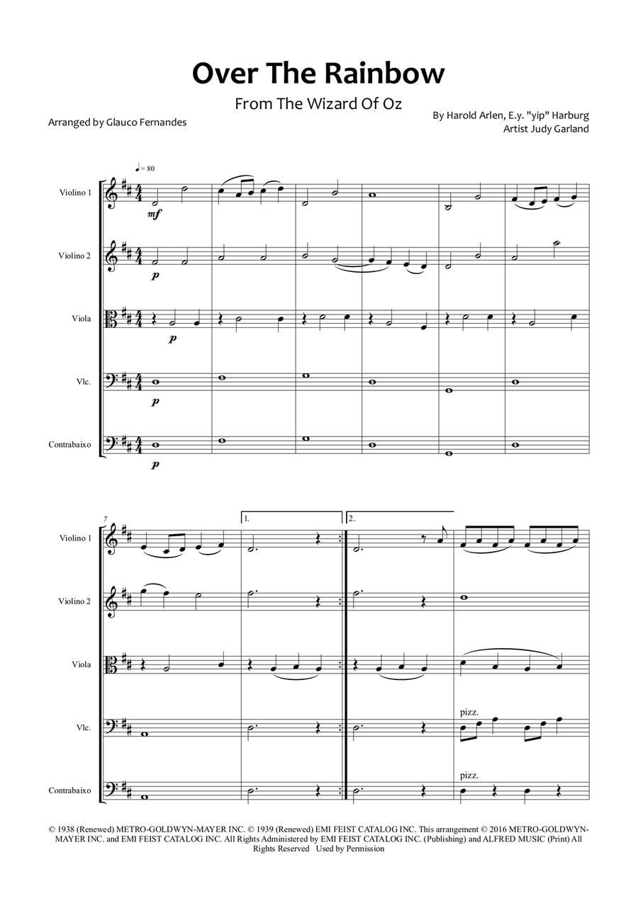 Over The Rainbow String Orchestra scores gallery preview page 1