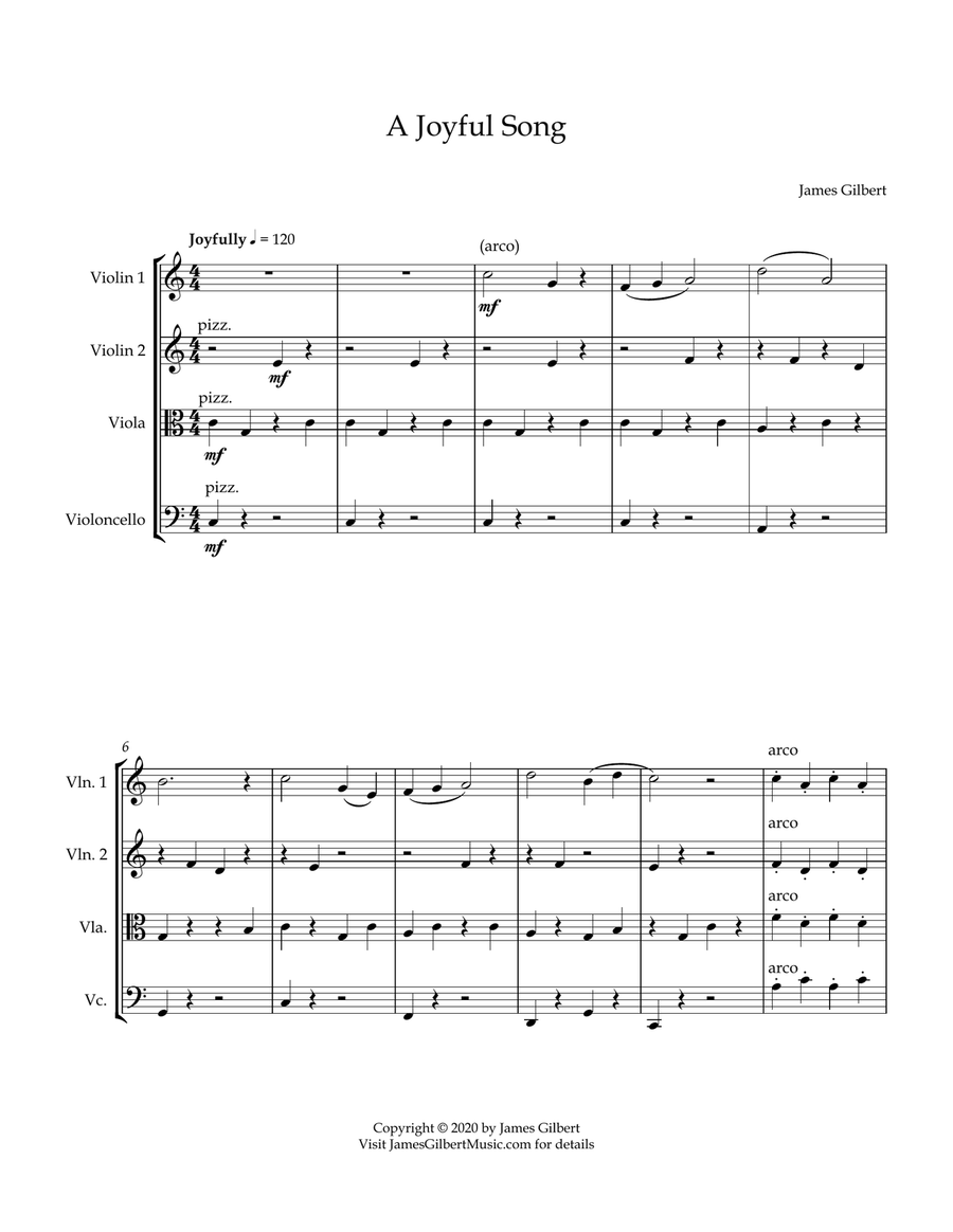 A Joyful Song String Quartet scores gallery preview page 2