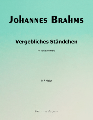 Book cover for Vergebliches Standchen,by Brahms,in F Major