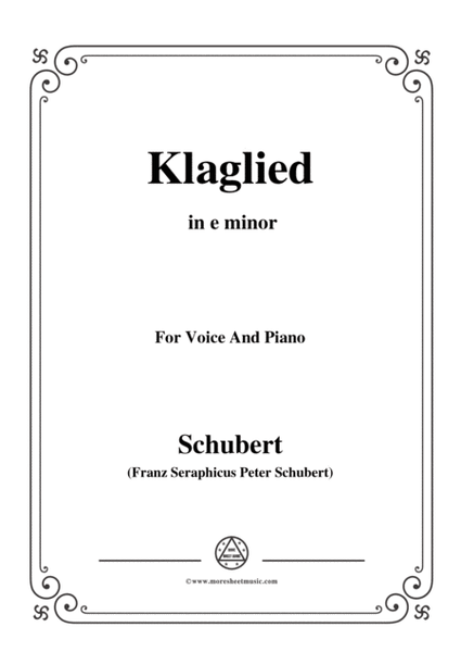 Schubert-Klaglied,Op.131 No.3,in e minor,for Voice&Piano image number null