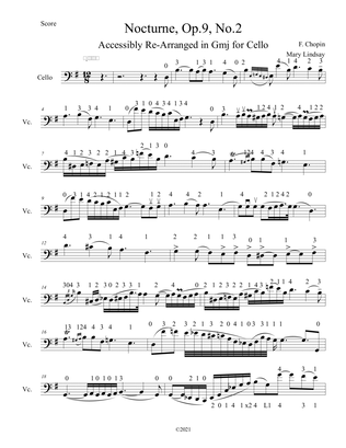 Nocturne, Op. 9, No. 2 for Cello & Piano