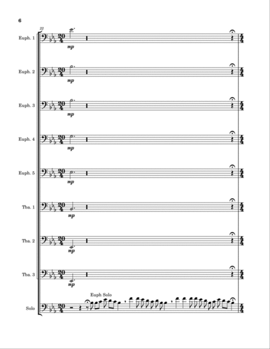 Ave Maria (Angelus Domini) Brass Ensemble scores gallery preview page 6
