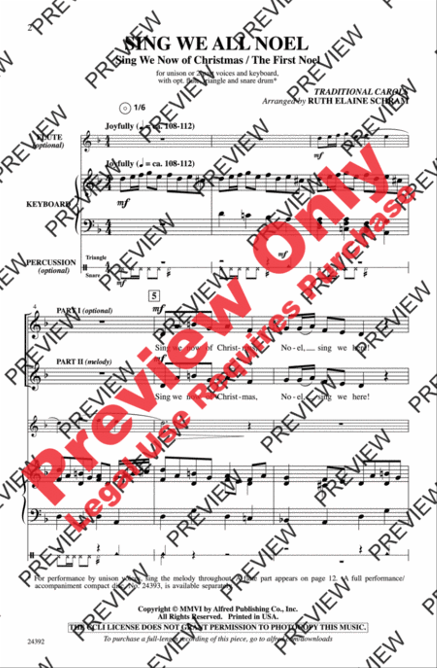 Sing We All Noel Unison Choir scores gallery preview page 2