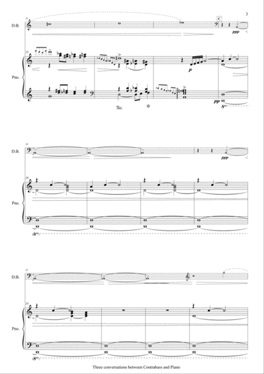 3 Conversations between Contrabass and Piano Double Bass scores gallery preview page 3