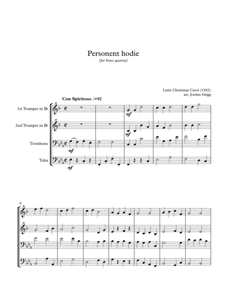 Personent hodie (for brass quartet)