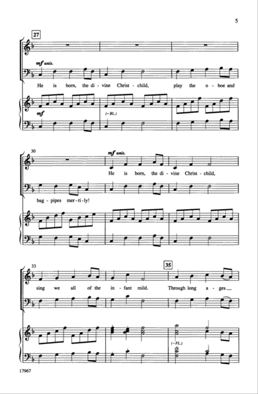 Ding Dong! Merrily on High / He Is Born! 4-Part scores gallery preview page 5
