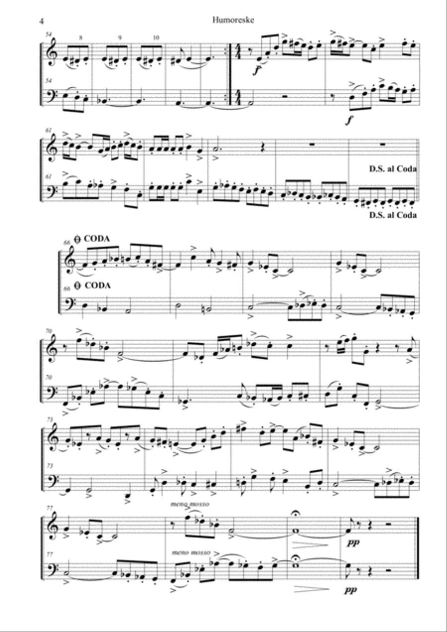Humoreske for Horn and Bassoon Woodwind Duet scores gallery preview page 4