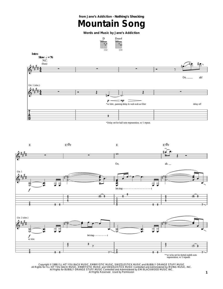 Mountain Song Acoustic Guitar scores gallery preview page 1