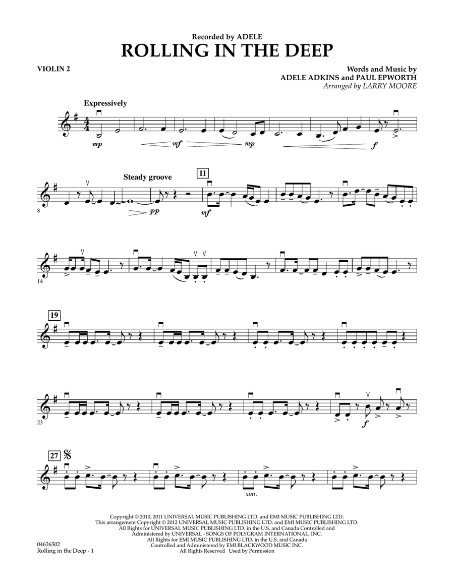 Rolling in the Deep - Violin 2 Orchestra scores gallery preview page 1