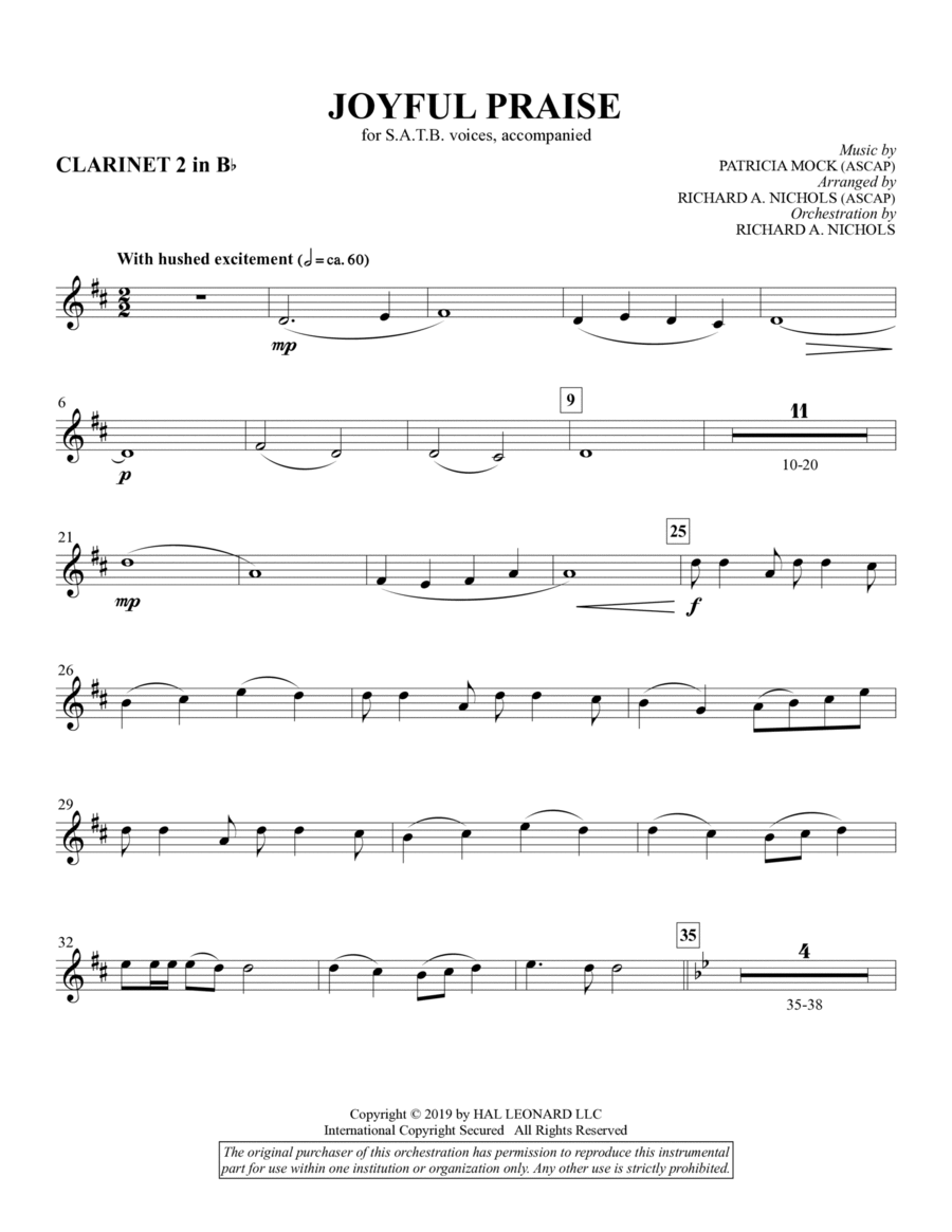 Joyful Praise - Bb Clarinet 2