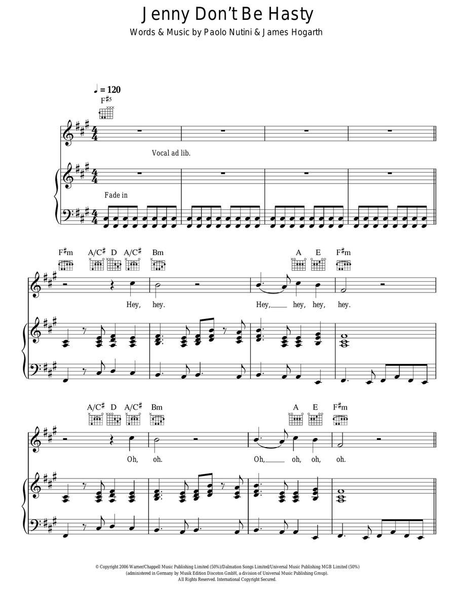 Jenny Don't Be Hasty Jenny Don't Be Hasty Acoustic Guitar scores gallery preview page 1