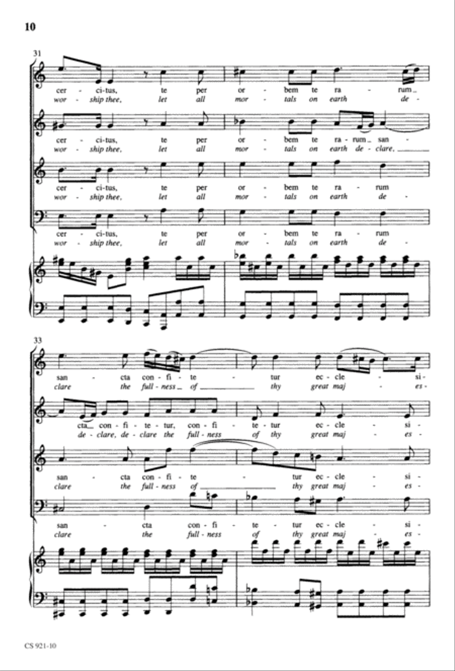 Te Deum - Choral Score