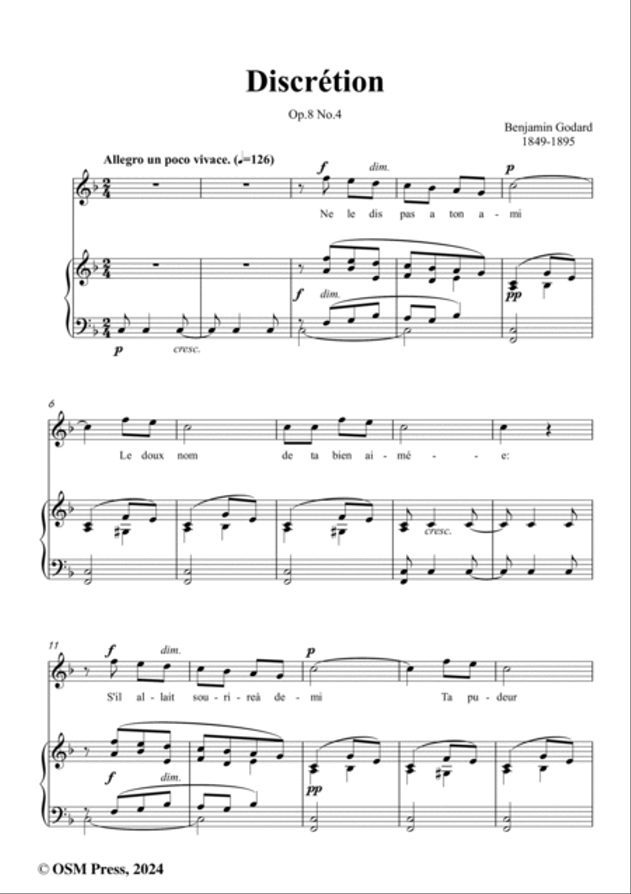 B. Godard-Discrétion,in F Major,Op.8 No.4 Voice scores gallery preview page 2