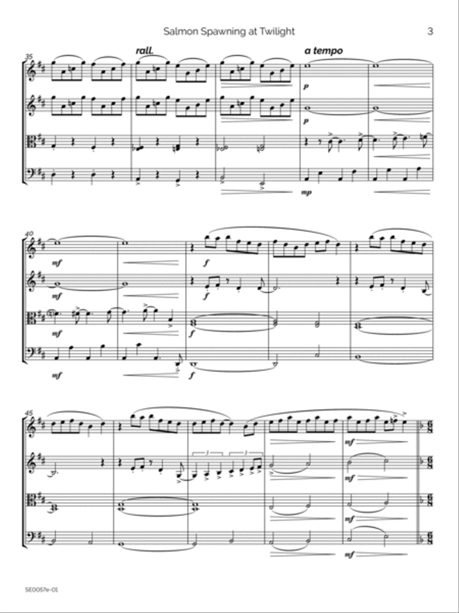 Salmon Spawning at Twilight String Quartet scores gallery preview page 6