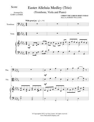 EASTER ALLELUIA MEDLEY (Trio – Trombone, Viola and Piano) Score and Parts