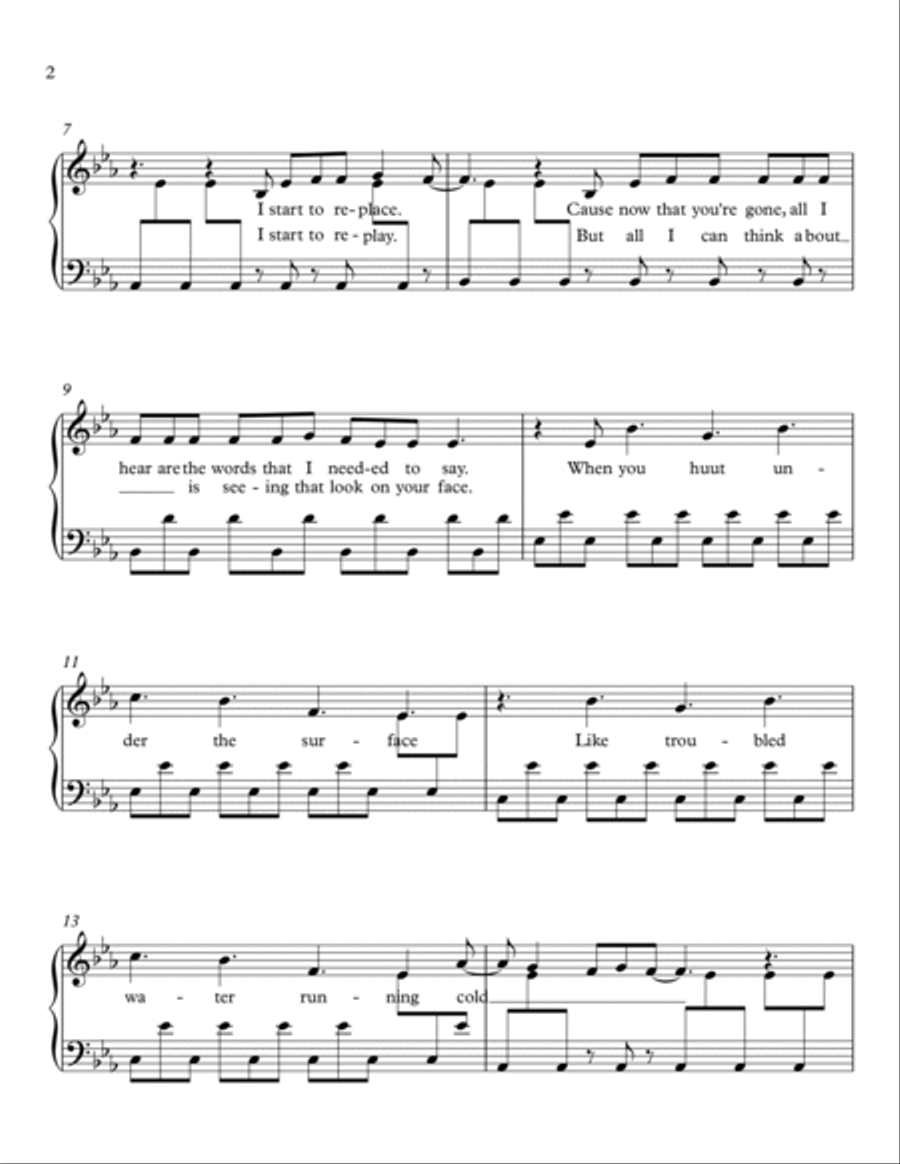 Before You Go Piano Solo scores gallery preview page 2