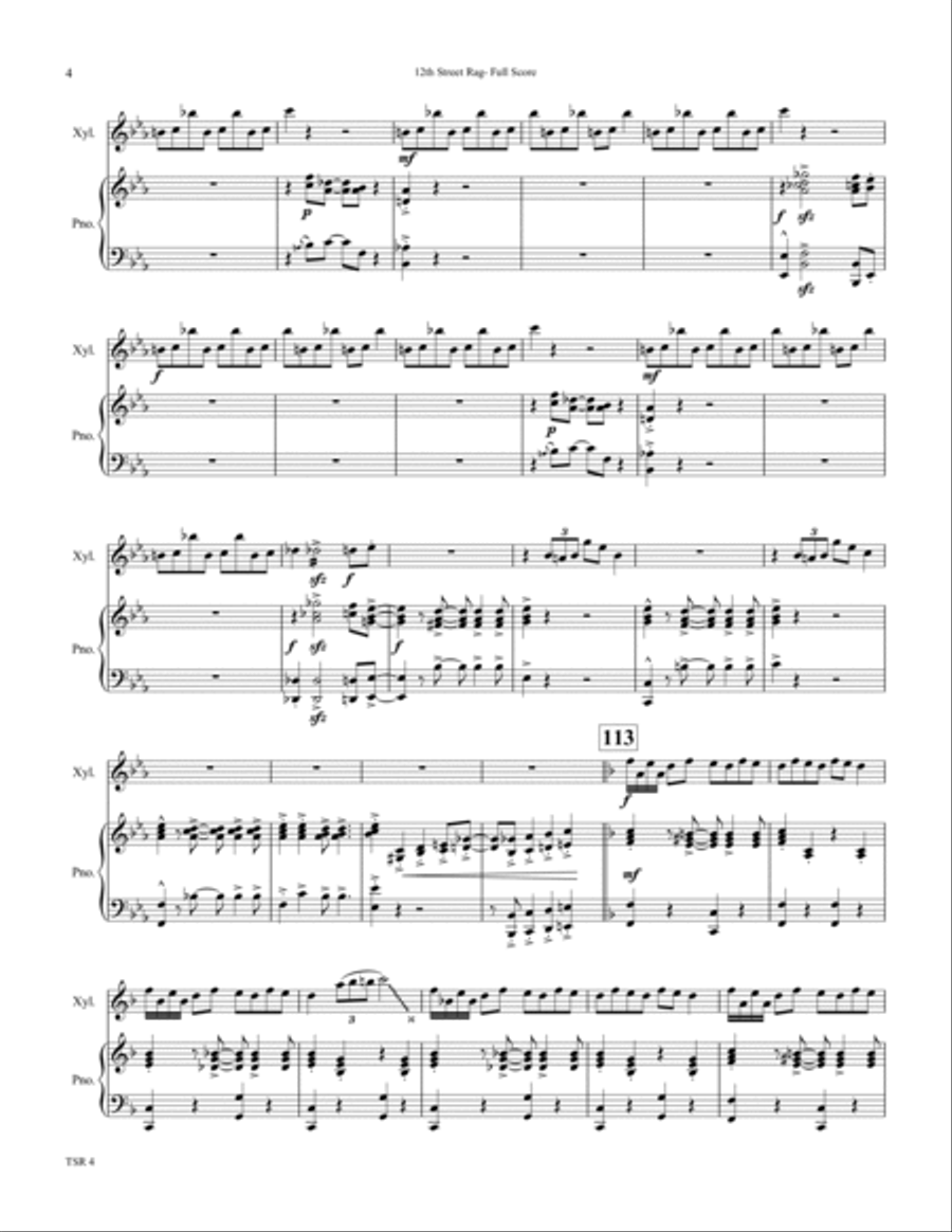 Twelfth Street Rag (12th Street Rag)- Solo Xylophone with Piano Piano scores gallery preview page 4