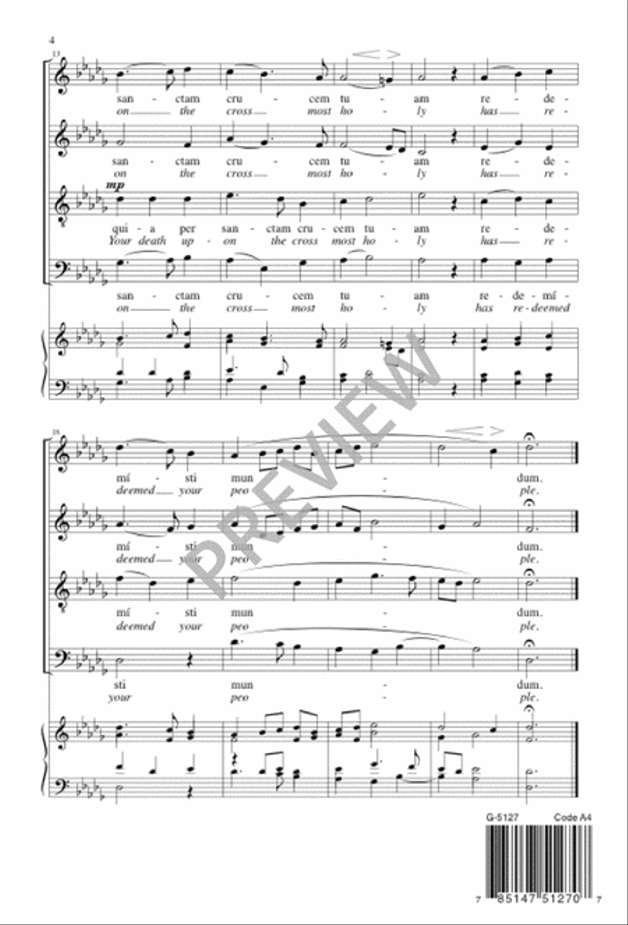 Adoramus Te, Christe 4-Part scores gallery preview page 4