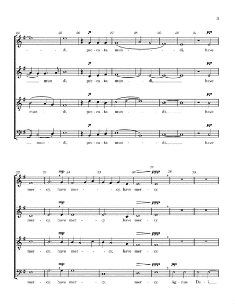 Agnus Dei - Give Us Peace 4-Part scores gallery preview page 4