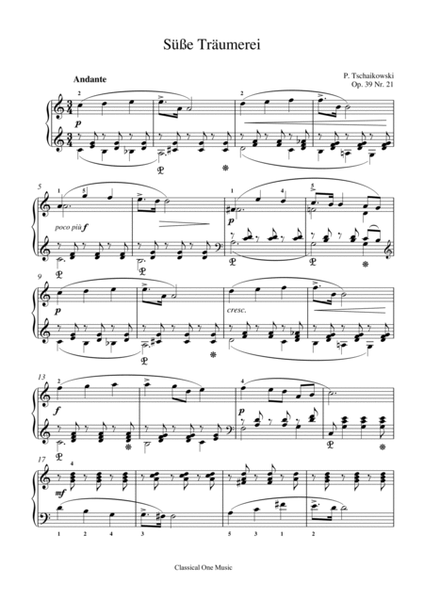 Tchaikovsky-Children's Album, Op.39 No.21.Sweet Dreams (Piano) image number null
