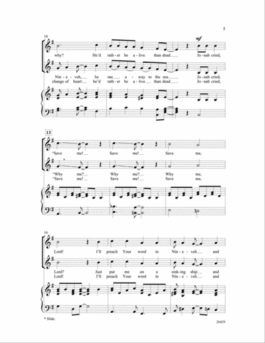 Jonah (Quit Your Belly-Achin'!) Unison Choir scores gallery preview page 3
