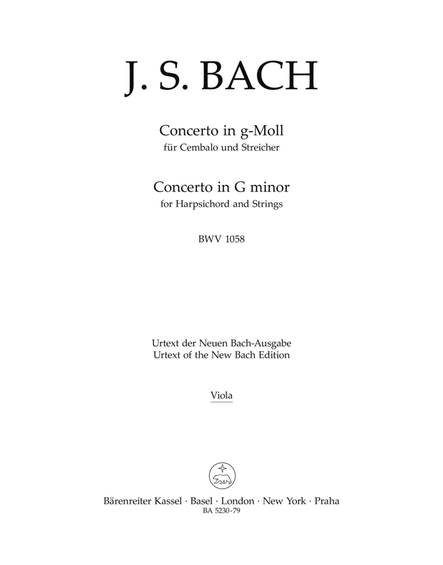 Concerto for Harpsichord and Strings g minor BWV 1058 Harpsichord scores gallery preview page 1