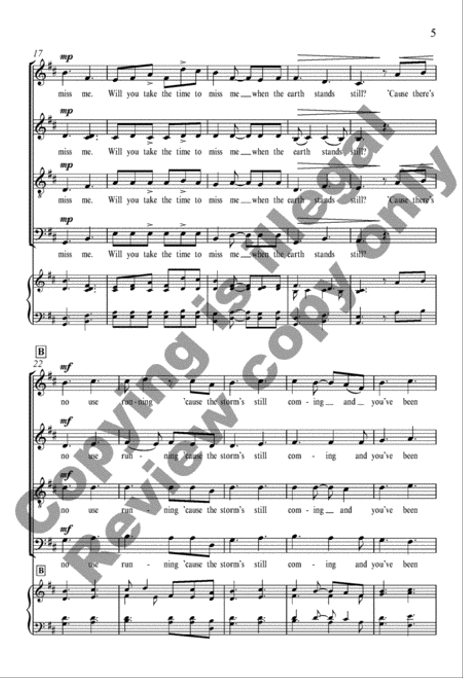 When the Earth Stands Still 4-Part scores gallery preview page 12