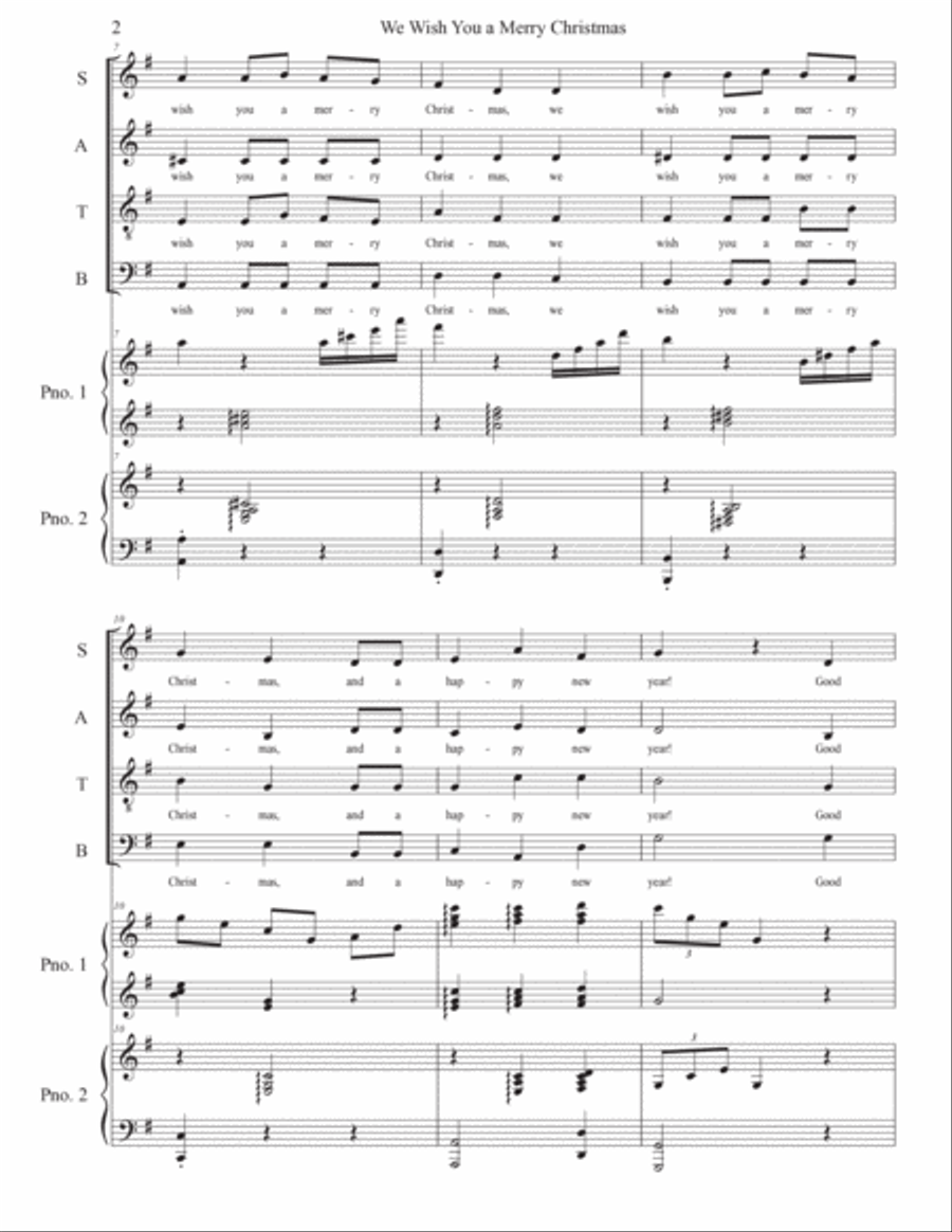 We Wish You a Merry Christmas 4-Part scores gallery preview page 2