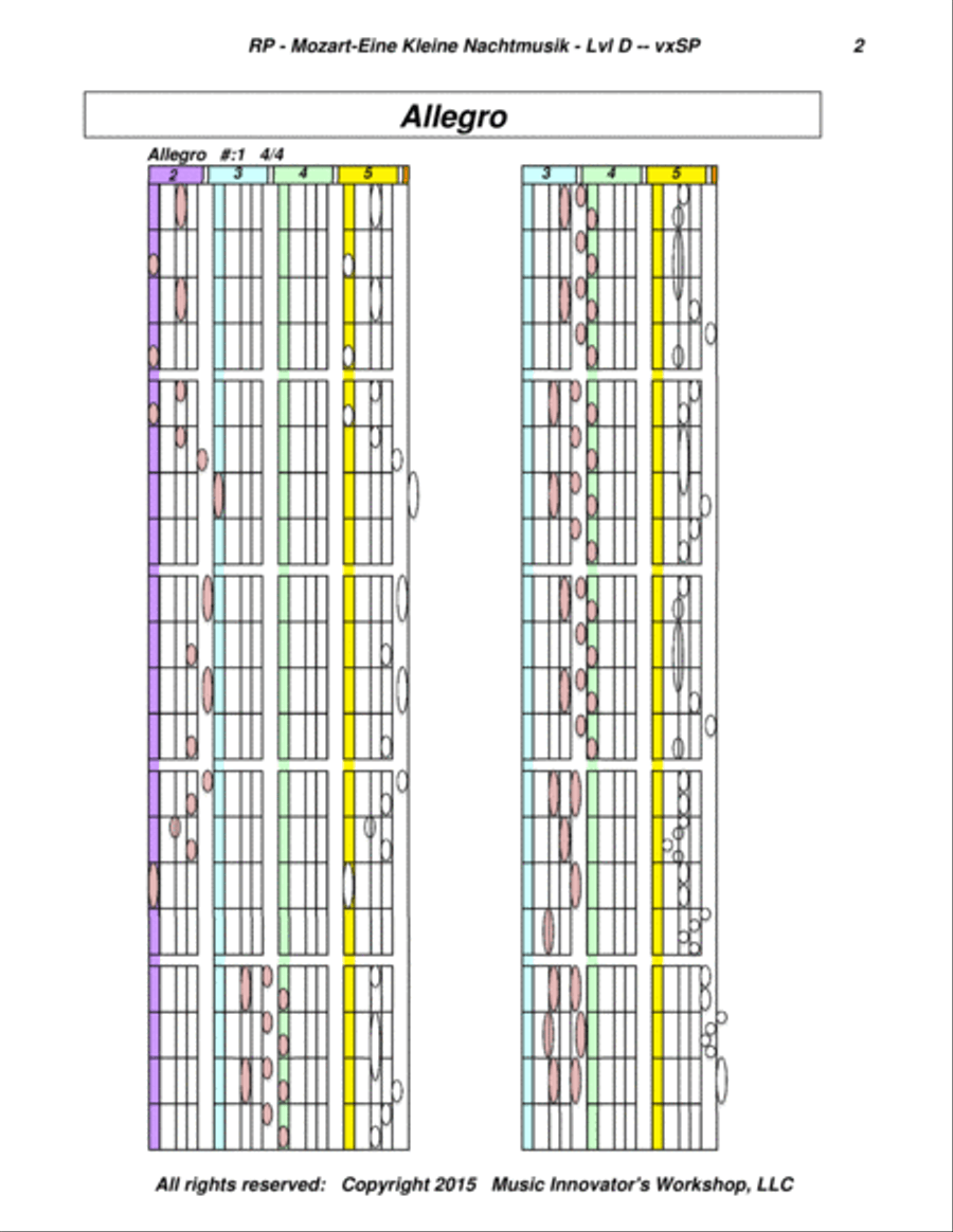 Mozart - Eine Kleine Nachtmusik - Allegro and Romanze - (Key Map Tab.) Piano Solo scores gallery preview page 2