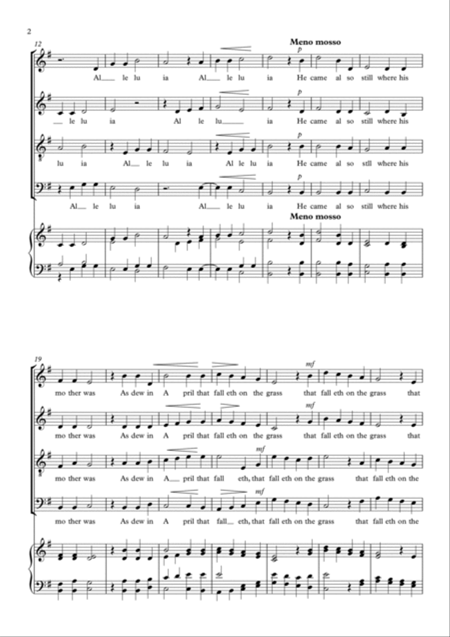 I Sing of a Maiden, for SATB choir 4-Part scores gallery preview page 2