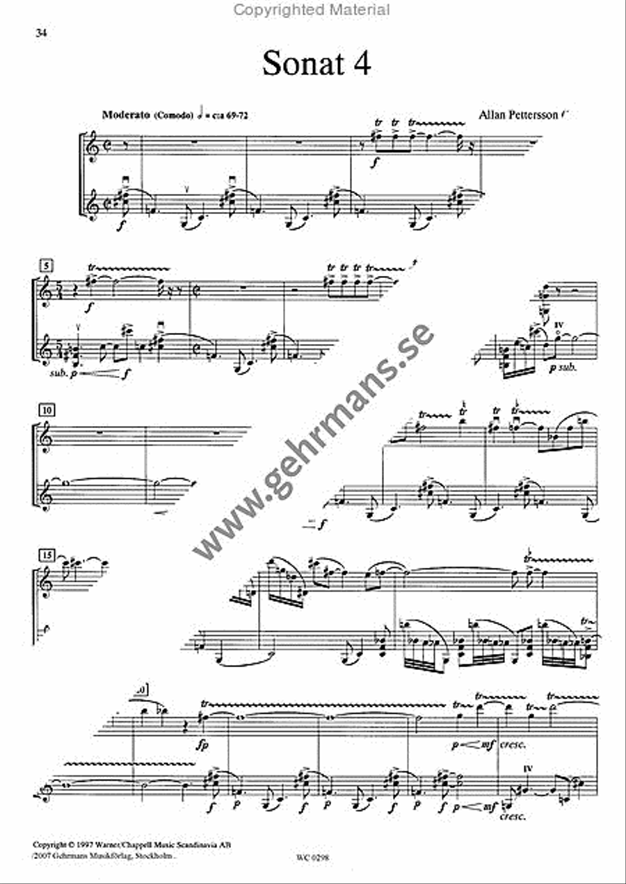 Sju Sonater Violin Solo scores gallery preview page 5