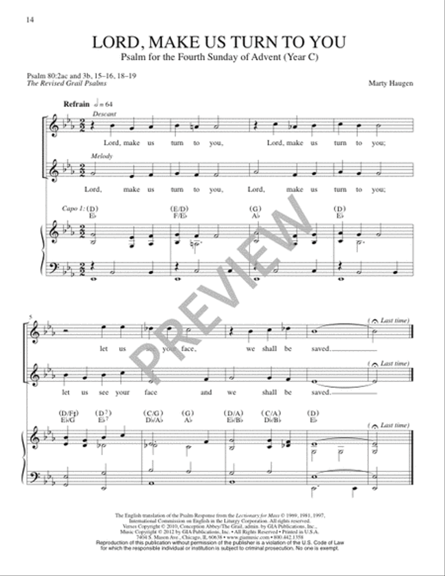 The Lyric Psalter, Year C Piano scores gallery preview page 16