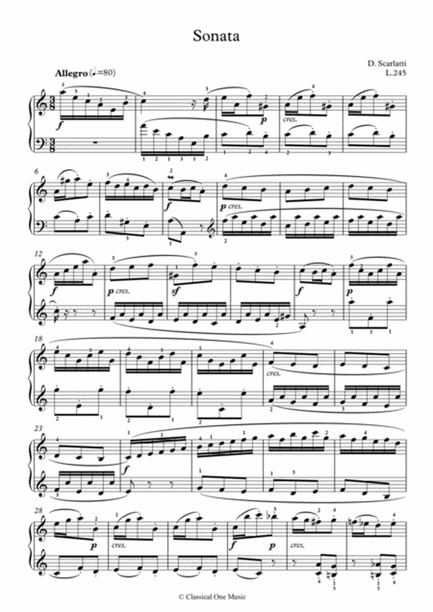 Scarlatti-Sonata in a-minor L.245 K.36(piano) image number null