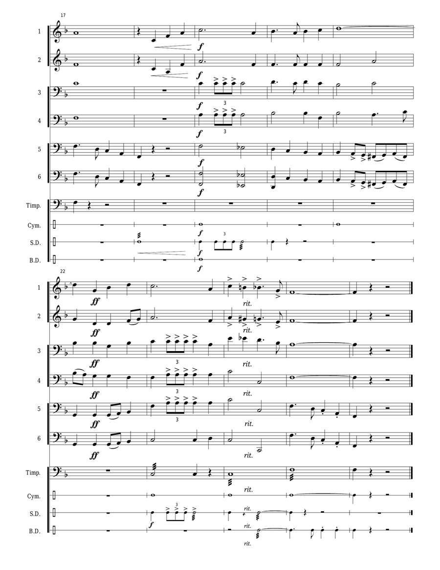 Malaysia National Anthem: Negaraku (My Country) Large Ensemble scores gallery preview page 6