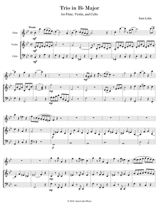 Trio in Bb Major (for Flute, Violin, and Cello)