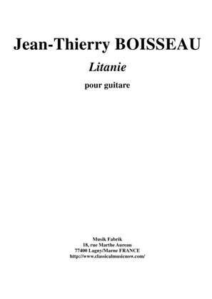 Book cover for Jean-Thierry Boisseau: Litanie for guitar