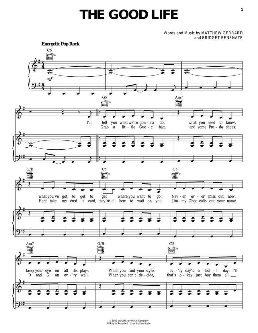 The Good Life The Good Life Piano, Vocal, Guitar scores gallery preview page 1