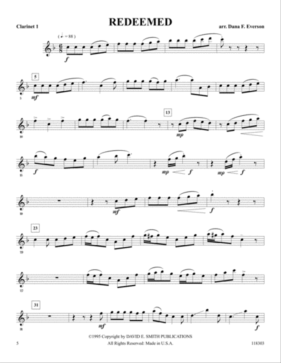 Redeemed Clarinet Trio scores gallery preview page 5