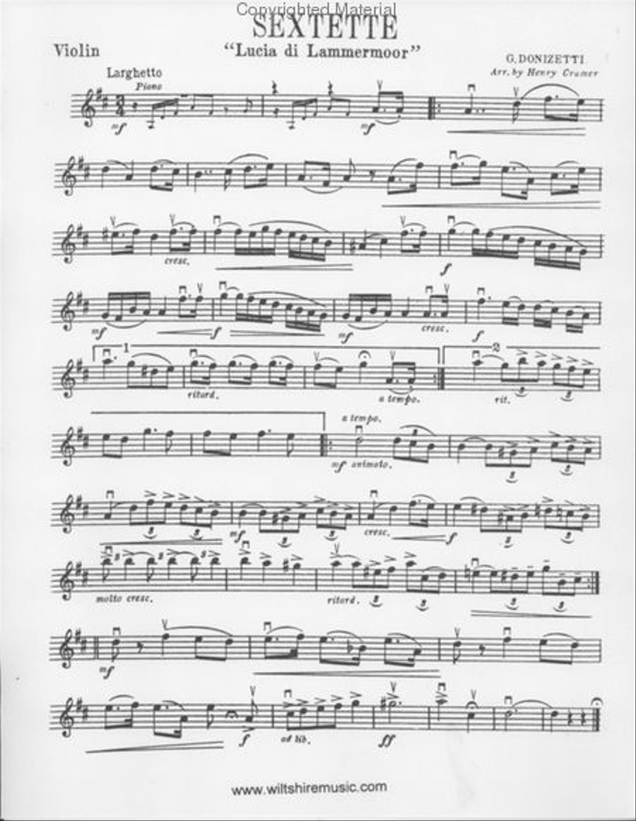 Sextet from Lucia di Lammermoor String Duet scores gallery preview page 2