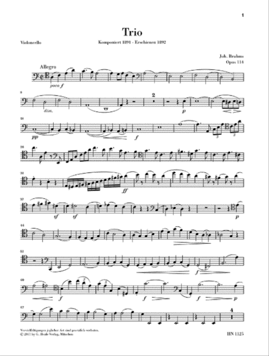 Trio in A Minor, Op. 114 – Revised Edition Clarinet scores gallery preview page 4