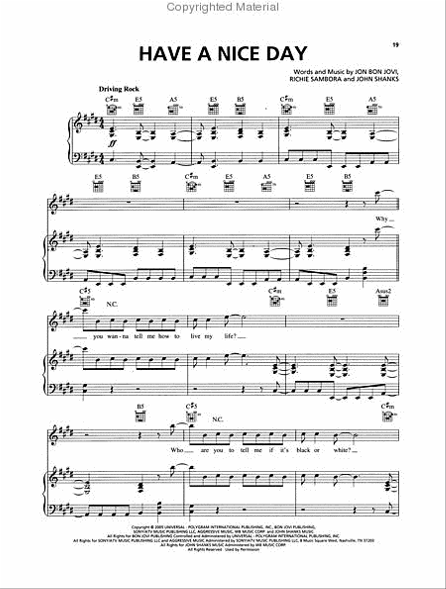 Bon Jovi Greatest Hits Piano, Vocal, Guitar scores gallery preview page 4