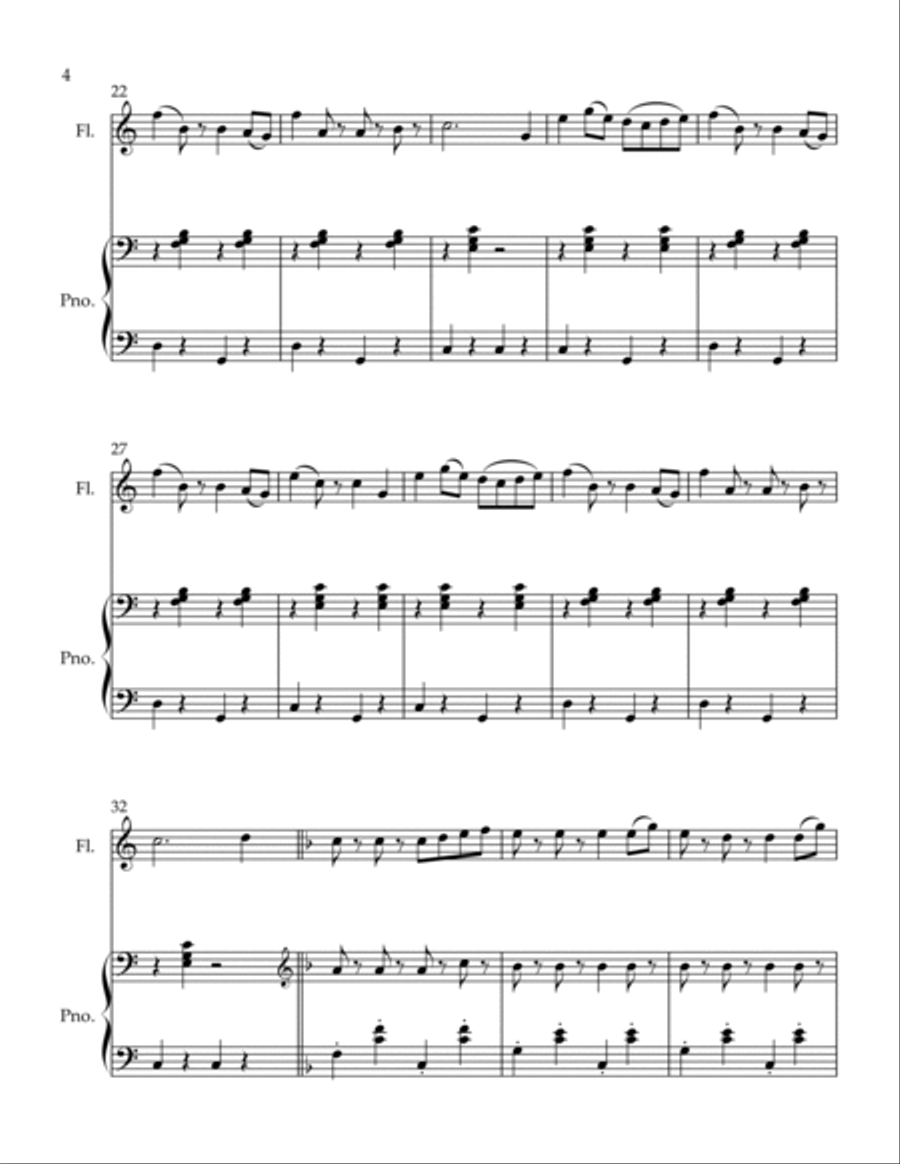 Au Revoir Flute Solo scores gallery preview page 4
