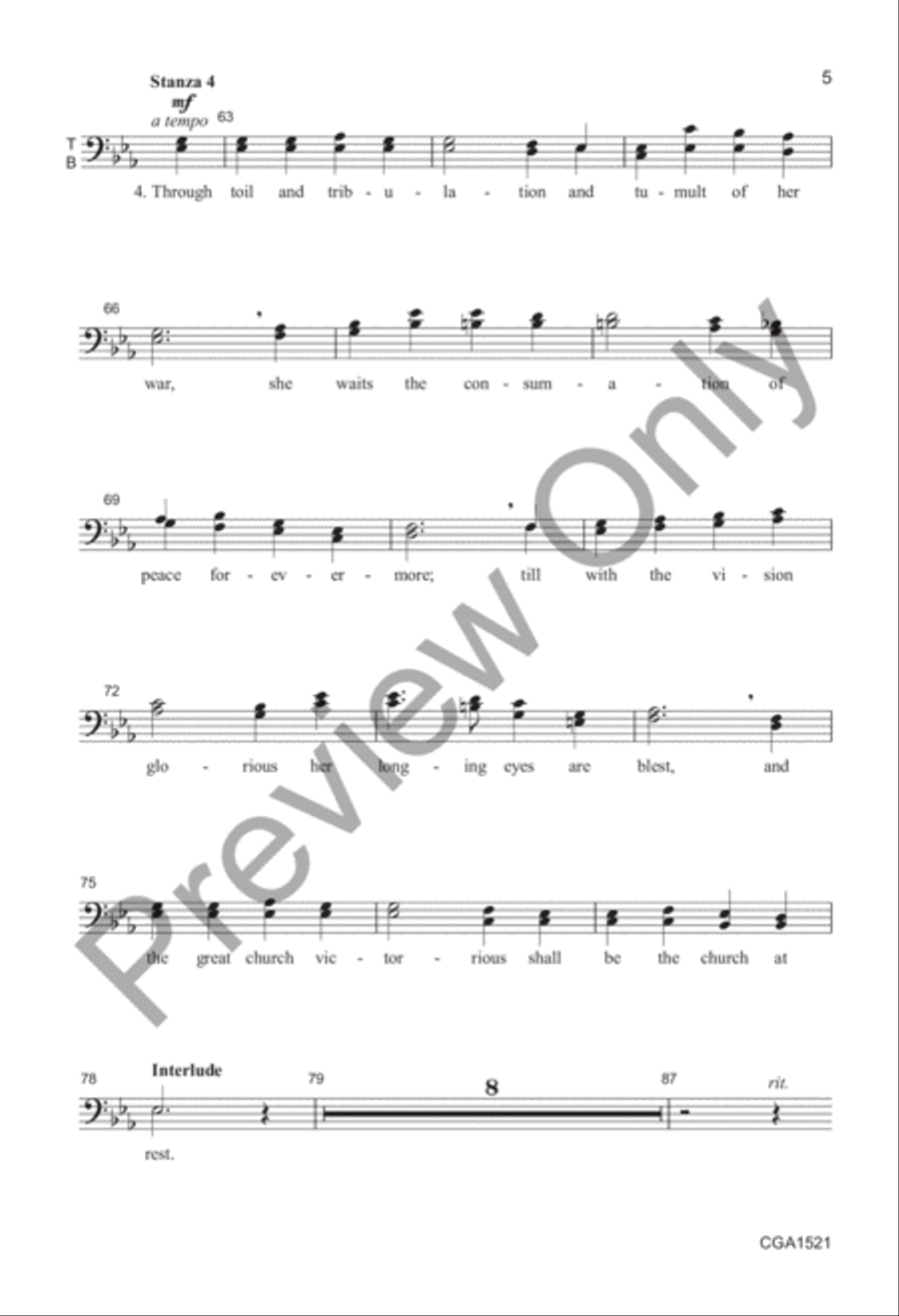The Church's One Foundation (Choral Score) 4-Part scores gallery preview page 6