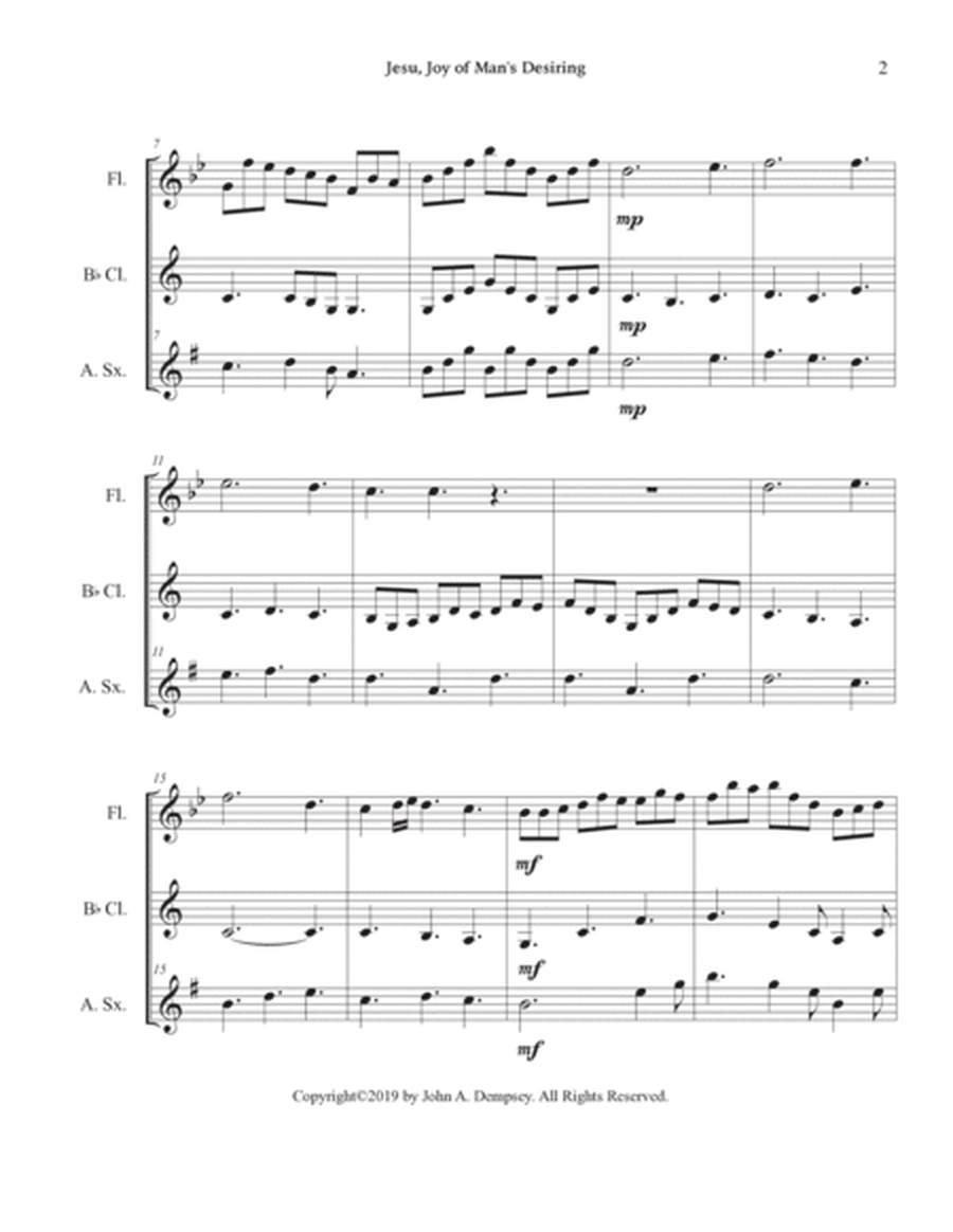Jesu, Joy of Man's Desiring (Woodwind Trio): Flute, Clarinet and Alto Sax image number null