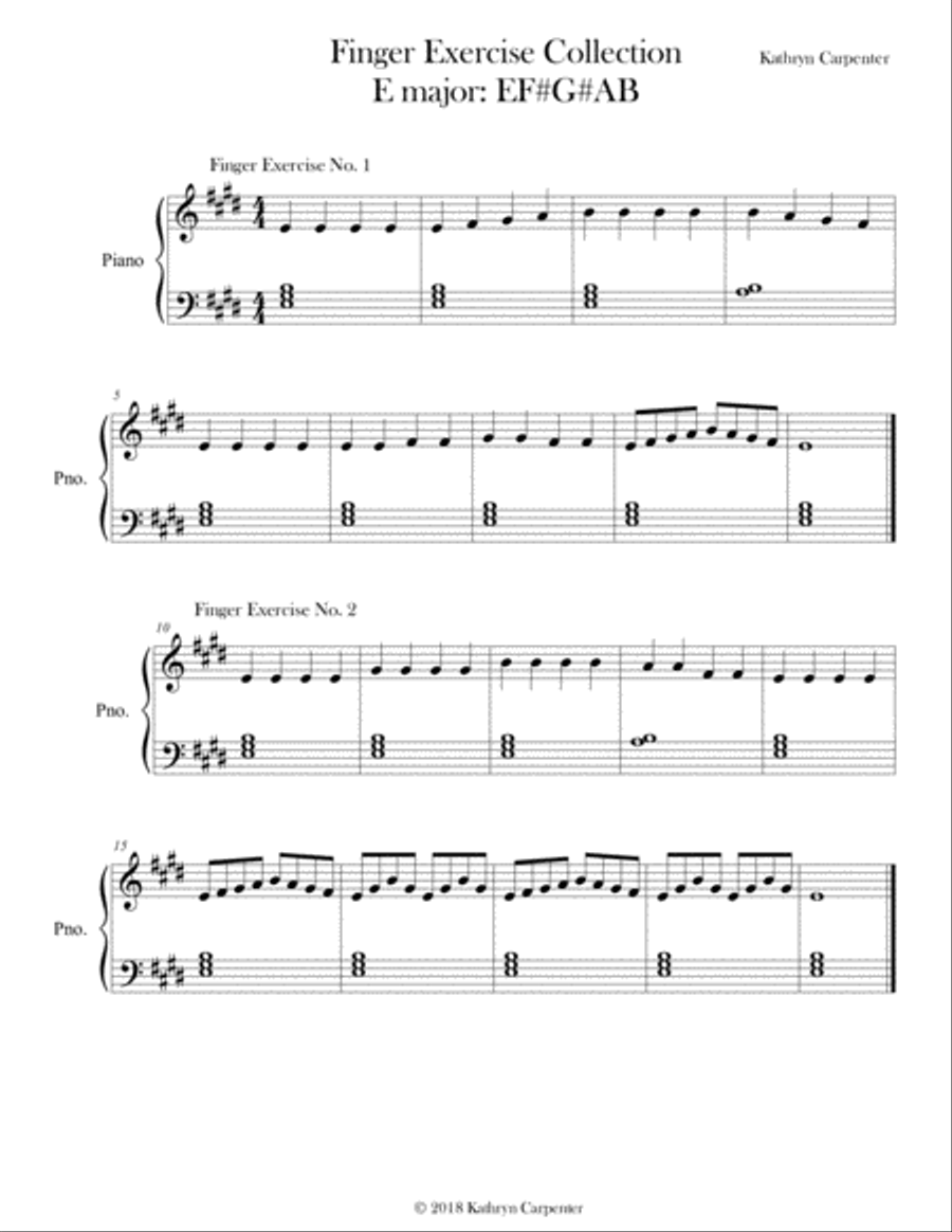 Finger Exercise Collection (24 exercises in E major)