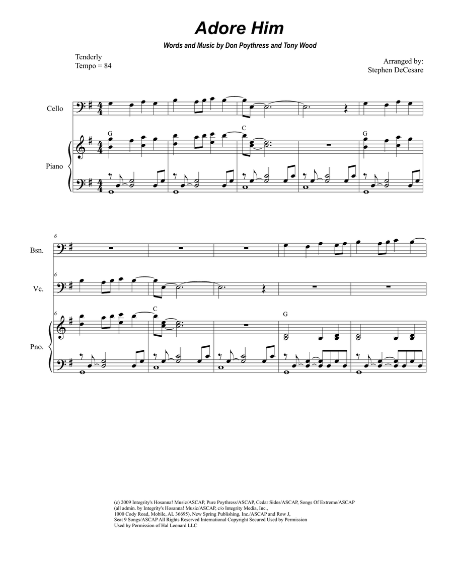 Adore Him Woodwind Quartet scores gallery preview page 1
