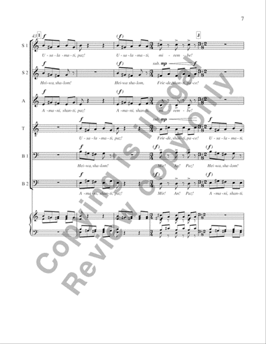 A Vision of Peace: 3. Only One World SSATBB scores gallery preview page 12