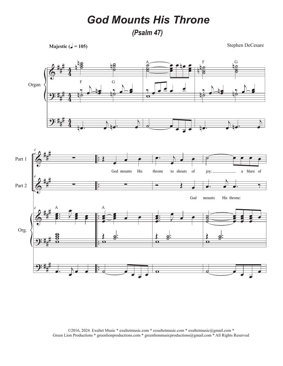 God Mounts His Throne (Psalm 47) (2-part choir)
